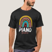 Piano Teacher Leopard Rainbow Back To School Piano T-Shirt (Vorderseite)