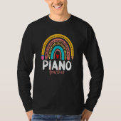Piano Teacher Leopard Rainbow Back To School Piano T-Shirt (Vorderseite)