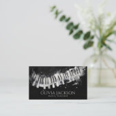 Piano Teacher Music Tutor Visitenkarte (Stehend Vorderseite)