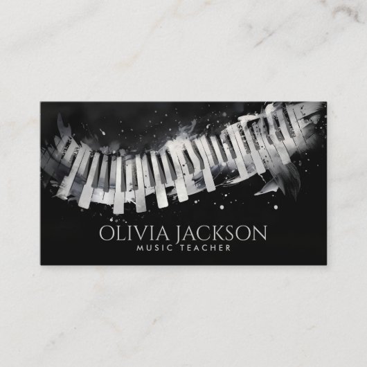 Piano Teacher Music Tutor Visitenkarte (Vorderseite)