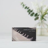 Piano Teacher Navy Blue Modern Business Card Visitenkarte (Stehend Vorderseite)