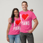 Piano Teacher Pianist Heart I Love Piano T-Shirt (Unisex)