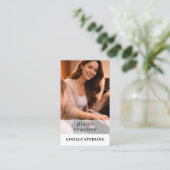 Piano Teacher QR Code Photo Visitenkarte (Stehend Vorderseite)