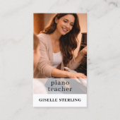 Piano Teacher QR Code Photo Visitenkarte (Vorderseite)