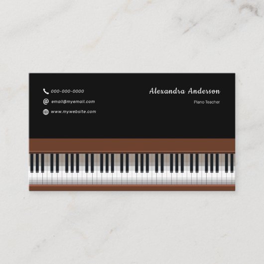 Piano Teacher Visitenkarte (Vorderseite)