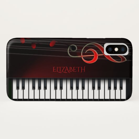 Piano & Treble Clef Case-Mate iPhone Hülle (Rückseite (Horizontal))