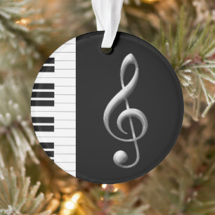Piano & Treble Clef Ornament
