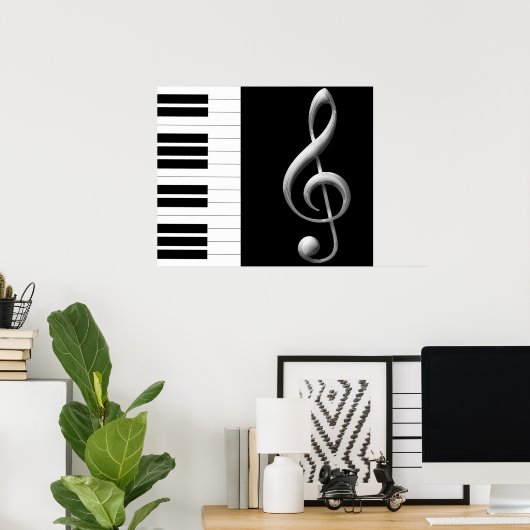 Piano Treble Clef Poster (Heimbüro)