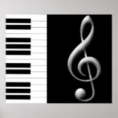 Piano Treble Clef Poster (Vorne)