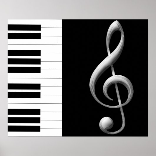 Piano Treble Clef Poster (Vorne)