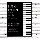 Piano-Tube in Schwarz-Weiß Einladung