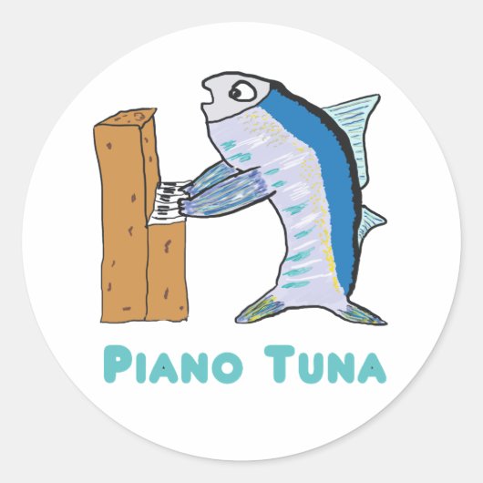 Piano Tuner (Thunfisch) Runder Aufkleber (Vorderseite)