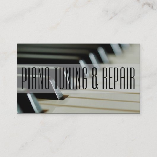 Piano Tuning & Repair Music Instructor Business Visitenkarte (Vorderseite)