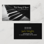 Piano Tuning & Repair Music Instructor Business Visitenkarte (Vorne/Hinten)
