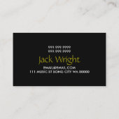 Piano Tuning & Repair Music Instructor Business Visitenkarte (Rückseite)