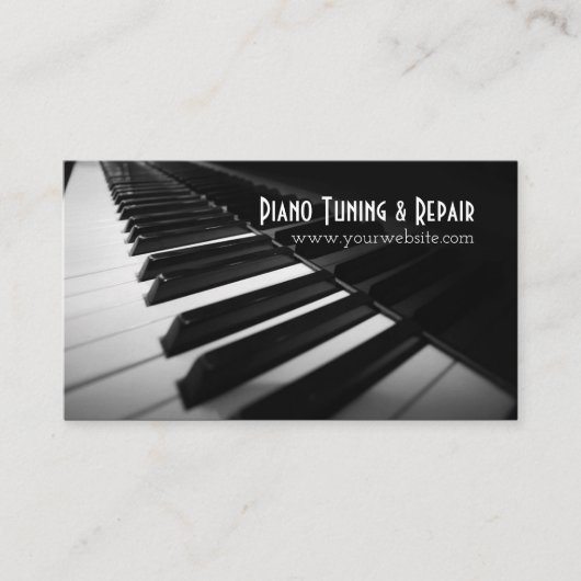 Piano Tuning & Repair Music Instructor Business Visitenkarte (Vorderseite)