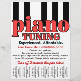 Piano Tuning. Tastatur. Musikunterricht. Reißblech Flyer