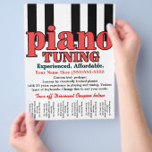 Piano Tuning. Tastatur. Musikunterricht. Reißblech Flyer (Hand)