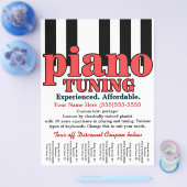 Piano Tuning. Tastatur. Musikunterricht. Reißblech Flyer (Einzeln)