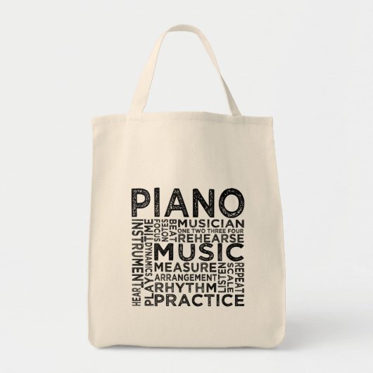 Piano Typografie Tragetasche (Vorne)