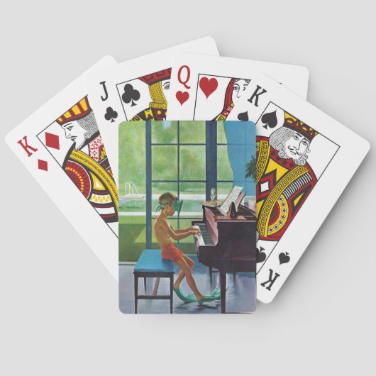 Piano-Übung am Pool Spielkarten (Rückseite)