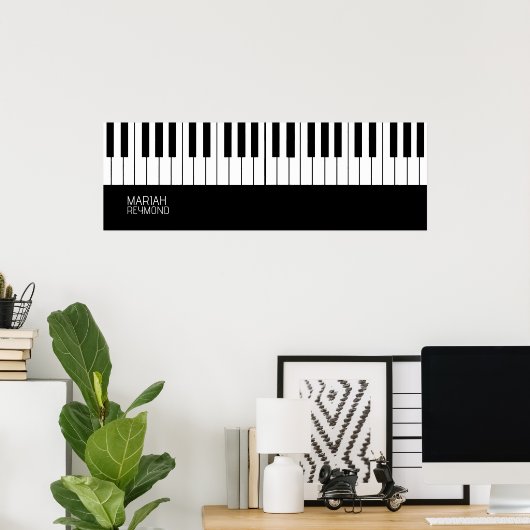 Piano Umfassende schwarze Oberfläche mit Name Poster (Heimbüro)