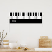 Piano Umfassende schwarze Oberfläche mit Name Poster (Küche)