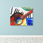 Piano und Gitarre Leinwanddruck (Insitu (Holzboden))