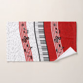 Piano und Musik Set Rotes Badetuch (Handtuch)