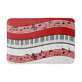Piano und Musik zeichnen rote Badematte (Vorderseite)