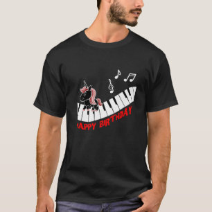 Piano Unicorn Piano Funny Animals Musik Happy Birt T-Shirt