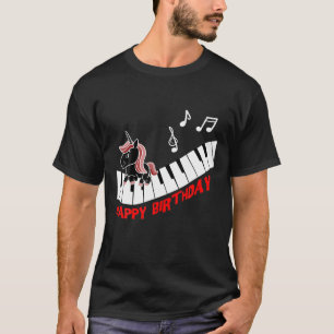 Piano Unicorn Piano Funny Animals Musik Happy Birt T-Shirt