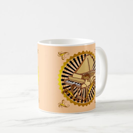 Piano-Wirbel Kaffeetasse (VorderseiteRechts)