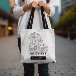 Piano Word Cloud-Geschenk für Klavierlehrer Tasche