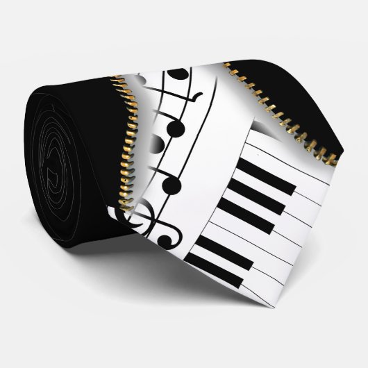 Piano Zipper Krawatte (Gerollt)