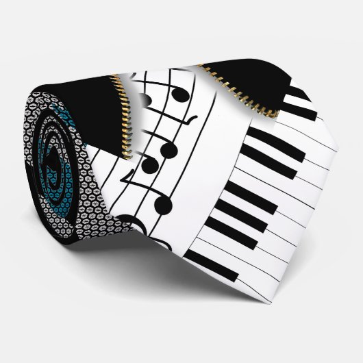 Piano Zipper Krawatte (Gerollt)