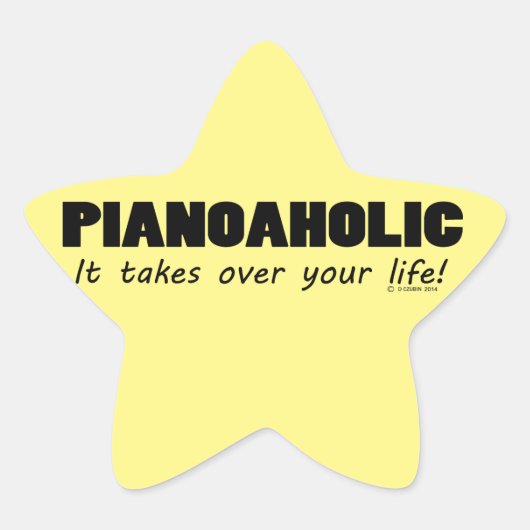 Pianoaholic Life Star Sticker (Vorderseite)