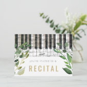 Pianoblatt mit elegantem Aquarell Einladung (Stehend Vorderseite)