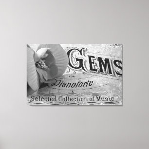 Pianoforte Edelsteine und Begonia Blossom Wrapped  Leinwanddruck