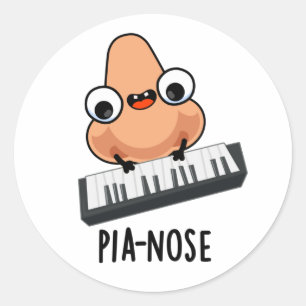 Pianose Funny Piano Nose Pub Runder Aufkleber