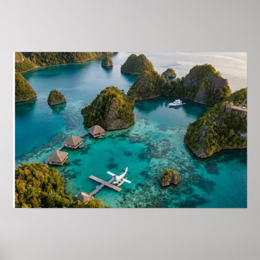 Piaynemo Raja Ampat Inseln Paradies Blick Kunst Poster (Vorne)