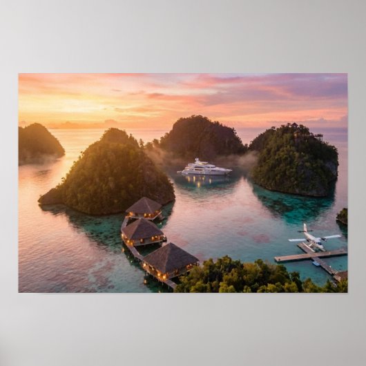 Piaynemo Sunrise Raja Ampat Tropical Island Art Poster (Vorne)