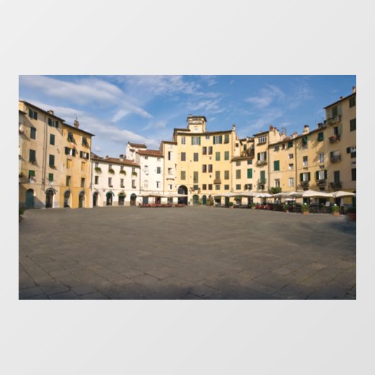 Piazza Anfiteatro Platz in Lucca - Toskana, Italie Fensteraufkleber (Blatt)