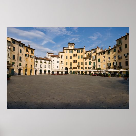 Piazza Anfiteatro Platz in Lucca - Toskana, Italie Poster (Vorne)