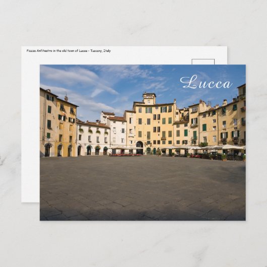 Piazza Anfiteatro Platz in Lucca - Toskana, Italie Postkarte (Vorne/Hinten)