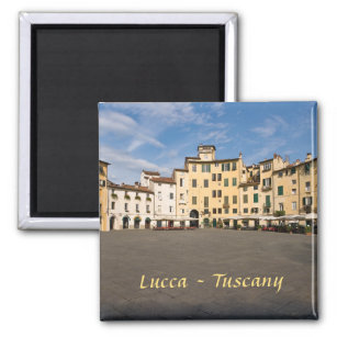 Piazza Anfiteatro square in Lucca - Tuscany, Italy Magnet