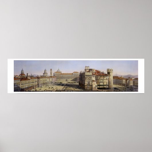 Piazza Castello, Turin, Gravur von F. Citterio (c Poster (Vorne)