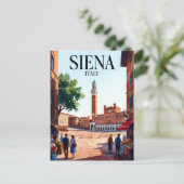 Piazza del Campo Italien Postkarte (Stehend Vorderseite)