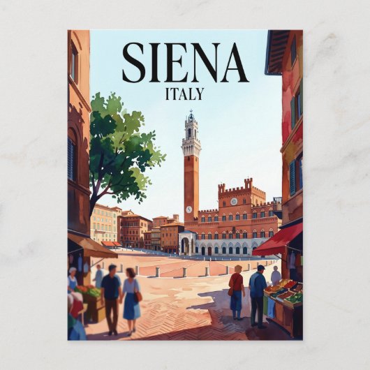 Piazza del Campo Italien Postkarte (Vorderseite)
