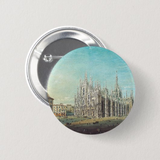 Piazza del Duomo, Mailand by Carlo Bossoli Button (Vorne & Hinten)